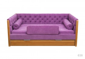 Кровать 180 серии Леди + ящик 32 Фиолетовый (мягкий бортик/подушка валик) в Уяре - uyar.katalogmebeli.com | фото