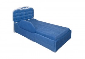 Кровать 190 Атлет Lux 29 Синий (мягкий бортик) в Уяре - uyar.katalogmebeli.com | фото