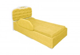 Кровать 190 Атлет Lux 74 Жёлтый (мягкий бортик) в Уяре - uyar.katalogmebeli.com | фото 1