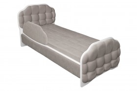 Кровать 190 Атлет Lux 96 Серый (мягкий бортик) в Уяре - uyar.katalogmebeli.com | фото