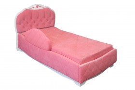 Кровать 190 Гармония Lux 36 Розовый (мягкий бортик) в Уяре - uyar.katalogmebeli.com | фото