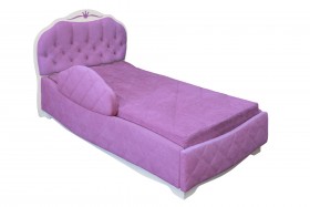 Кровать 190 Гармония Lux 67 Светло-фиолетовый (мягкий бортик) в Уяре - uyar.katalogmebeli.com | фото