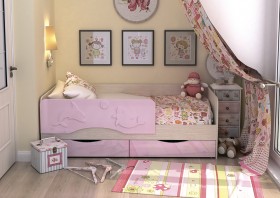 Кровать Алиса КР-812 1,6 Белфорд/Розовый металлик в Уяре - uyar.katalogmebeli.com | фото 2