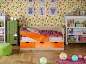 Кровать Бабочки 1,6м (Оранжевый металлик) в Уяре - uyar.katalogmebeli.com | фото