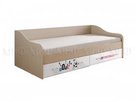Кровать Boy Вега 0,9 м (Дуб беленый/Белый глянец/фотопечать) в Уяре - uyar.katalogmebeli.com | фото 1
