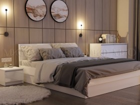Кровать Челси 1400 (Белый/Белый глянец) в Уяре - uyar.katalogmebeli.com | фото 2