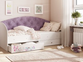 Кровать детская Эльза Белый/Фиолетовый в Уяре - uyar.katalogmebeli.com | фото 1