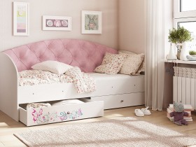 Кровать детская Эльза Белый/Розовый в Уяре - uyar.katalogmebeli.com | фото