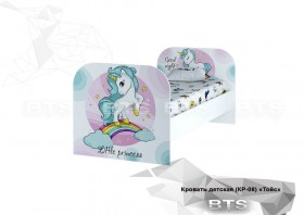 Кровать детская КР-08 Тойс (белый/белый,фотопечать Little Pony) в Уяре - uyar.katalogmebeli.com | фото 1
