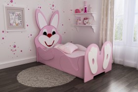 Кровать детская Зайка 1.6 Розовый/Белый в Уяре - uyar.katalogmebeli.com | фото