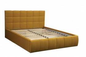 Кровать "Диана" ш. 1400 (Н=1010мм) (жаккард горчица) в Уяре - uyar.katalogmebeli.com | фото