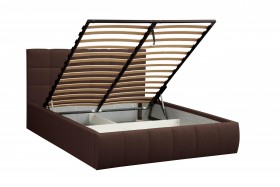 Кровать "Диана" ш. 1600 (Н=1010мм) (жаккард шоколад) в Уяре - uyar.katalogmebeli.com | фото 1