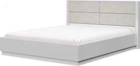 Кровать двойная 1400х2000 Вива (Белый/Белый глянец/Платина) в Уяре - uyar.katalogmebeli.com | фото