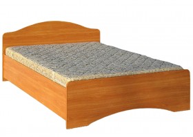 Кровать двойная 1600-1 без матраса (круглые спинки) Вишня Оксфорд в Уяре - uyar.katalogmebeli.com | фото 1