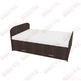 Кровать двухспальная ЛДСП 1400 с ящиками Венге в Уяре - uyar.katalogmebeli.com | фото 1