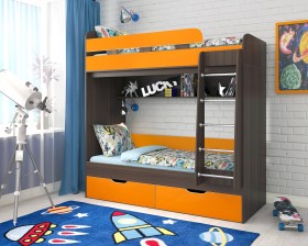 Кровать двухъярусная Юниор-5  Бодего/Оранжевый в Уяре - uyar.katalogmebeli.com | фото 1