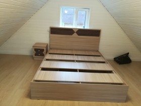 Кровать Николь 1.6 (Венге/Лиственница светлая) в Уяре - uyar.katalogmebeli.com | фото 2