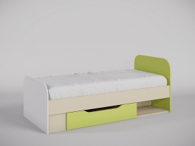 Кровать Эппл 1650х750 (Зеленый/Белый/корпус Клен) в Уяре - uyar.katalogmebeli.com | фото