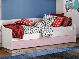 Кровать Fashion-1 Вега 0,9 м (Белый/Розовый) в Уяре - uyar.katalogmebeli.com | фото 1