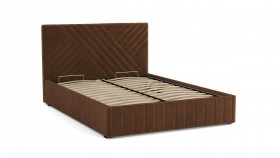 Кровать Гамма ш. 1400 (без основания для хранения) (велюр тенерифе шоколад) в Уяре - uyar.katalogmebeli.com | фото 2