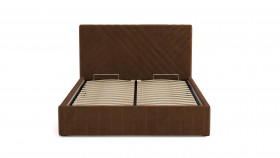 Кровать Гамма ш. 1400 (без основания для хранения) (велюр тенерифе шоколад) в Уяре - uyar.katalogmebeli.com | фото 3