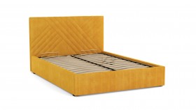 Кровать Гамма ш. 1400 (с основанием для хранения) (велюр тенерифе куркума) в Уяре - uyar.katalogmebeli.com | фото 2