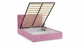Кровать Гамма ш. 1400 (с основанием для хранения) (велюр тенерифе розовый) в Уяре - uyar.katalogmebeli.com | фото 3