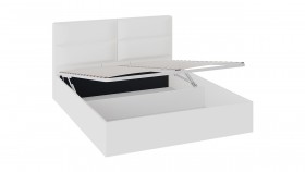 Кровать «Глосс» с мягкой обивкой и подъемным механизмом тип 1 (1800) (Белая) в Уяре - uyar.katalogmebeli.com | фото 2