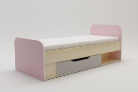 Кровать Грэйси 1650х750 (Розовый/Серый/корпус Клен) в Уяре - uyar.katalogmebeli.com | фото 2