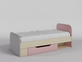 Кровать Грэйси 1650х750 (Розовый/Серый/корпус Клен) в Уяре - uyar.katalogmebeli.com | фото 1