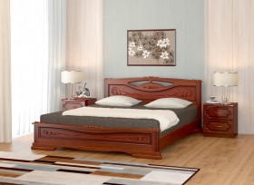 Кровать Карина-7 из массива сосны 1400*2000 Орех в Уяре - uyar.katalogmebeli.com | фото