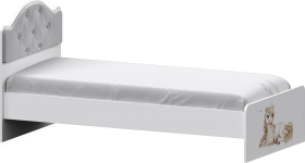 Кровать Каспер с мягкой спинкой и фотопечатью (800х1900) Белый в Уяре - uyar.katalogmebeli.com | фото