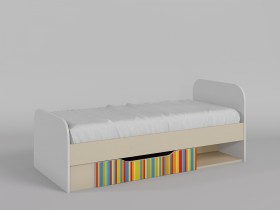Кровать Клаксон без машинок 1650х750 (Белый/корпус Клен) в Уяре - uyar.katalogmebeli.com | фото