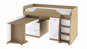 Кровать комбинированная «Оксфорд» (Ривьера/Белый с рисунком) в Уяре - uyar.katalogmebeli.com | фото 3