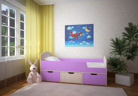 Кровать Малыш-мини Дуб молочный/Ирис в Уяре - uyar.katalogmebeli.com | фото