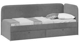 Кровать «Молли» с мягкой обивкой (900) тип 1 (Микровелюр Scandi Graphite 22) в Уяре - uyar.katalogmebeli.com | фото 1