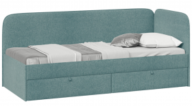 Кровать «Молли» с мягкой обивкой (900) тип 1 (Микровелюр Scandi Indigo 11) в Уяре - uyar.katalogmebeli.com | фото 1