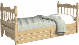 Кровать одинарная Аленка из массива сосны 800*1890 Сосна в Уяре - uyar.katalogmebeli.com | фото