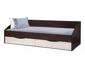 Кровать одинарная Фея - 3 (симметричная) New (венге / вудлайн кремовый / ДВПО: белый) в Уяре - uyar.katalogmebeli.com | фото