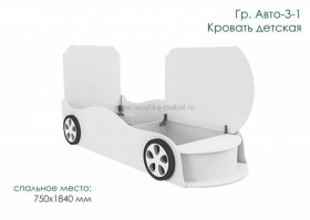 Кровать одноместная Авто-3-1 с рисунком Авто Лайм в Уяре - uyar.katalogmebeli.com | фото 3