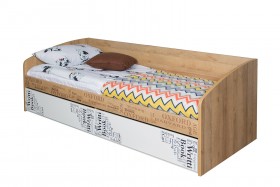 Кровать с 2 ящиками «Оксфорд» (Ривьера/Белый с рисунком) в Уяре - uyar.katalogmebeli.com | фото 3