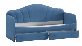 Кровать «Молли» с мягкой обивкой (900) тип 1 (Микровелюр Scandi Indigo 11) в Уяре - uyar.katalogmebeli.com | фото 4