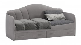 Кровать с мягкой спинкой и ящиками «Сабрина» 900 Светло-серый в Уяре - uyar.katalogmebeli.com | фото