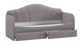 Кровать с мягкой спинкой и ящиками «Сабрина» 900 Светло-серый в Уяре - uyar.katalogmebeli.com | фото 2