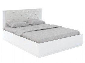 Кровать с ПМ М25 Спальня Тиффани (белый текстурный) в Уяре - uyar.katalogmebeli.com | фото