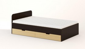 Кровать с ящиками 1200 (Венге/Беленый дуб) в Уяре - uyar.katalogmebeli.com | фото