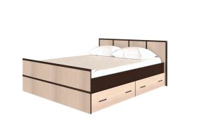 Кровать Сакура с настилом и ящиками 1,4 (Венге/Лоредо) в Уяре - uyar.katalogmebeli.com | фото