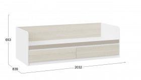 Кровать «Сканди» с 2 ящиками Дуб Гарден/Белый/Глиняный серый в Уяре - uyar.katalogmebeli.com | фото 3