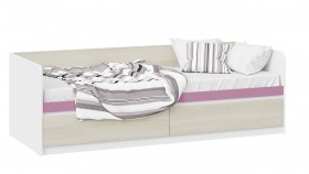 Кровать «Сканди» с 2 ящиками Дуб Гарден/Белый/Лиловый в Уяре - uyar.katalogmebeli.com | фото