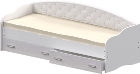 Кровать Софа-7 с мягкой спинкой (800х1900) Белый в Уяре - uyar.katalogmebeli.com | фото